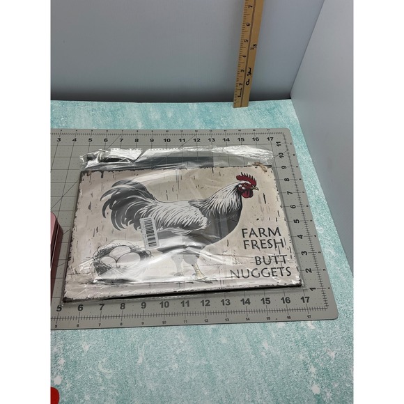 Rustic Chicken Wall Decor Farmhouse Sign Cluck Around Funny Butt Nuggets - Picture 4 of 8